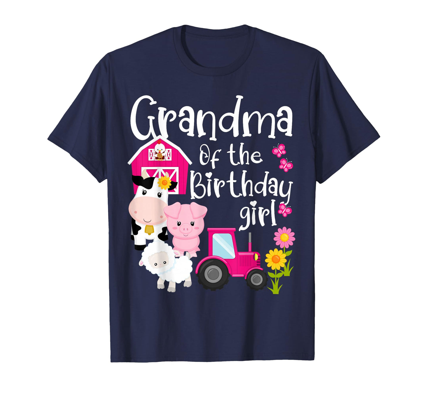 Farm Animals Grandma Of The Birthday Girl Party Barnyard T-Shirt