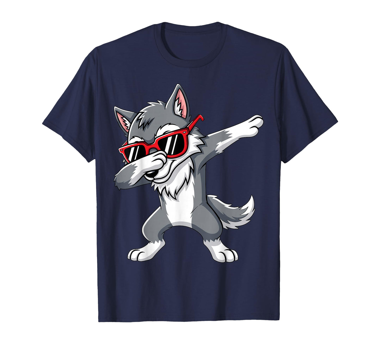 Dabbing Wolf with Sunglasses Wolves Animal T-Shirt