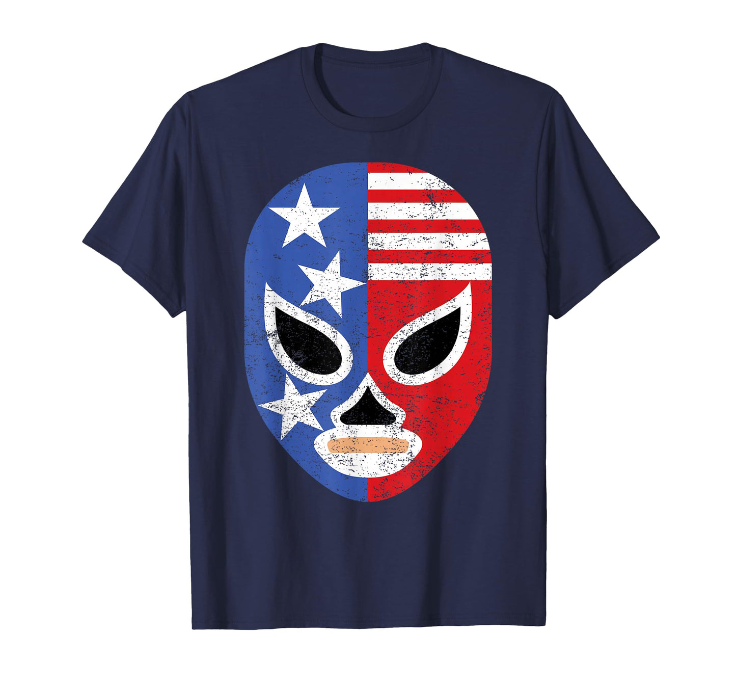 Retro USA Flag Pro Wrestling Lucha Libre Mask T-Shirt