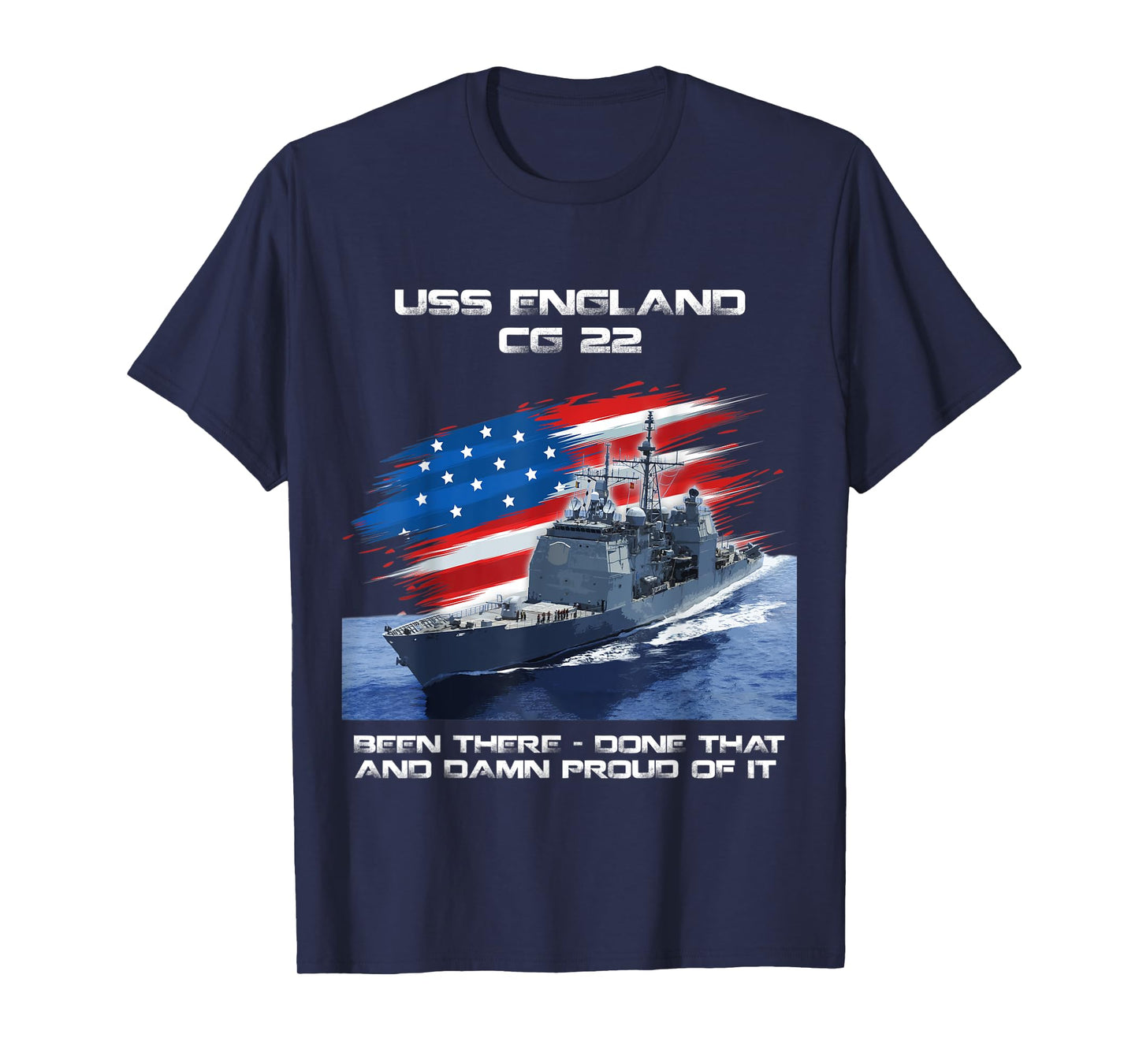 USS England CG-22 Class Cruiser American Flag Veteran Xmas T-Shirt for Women Men