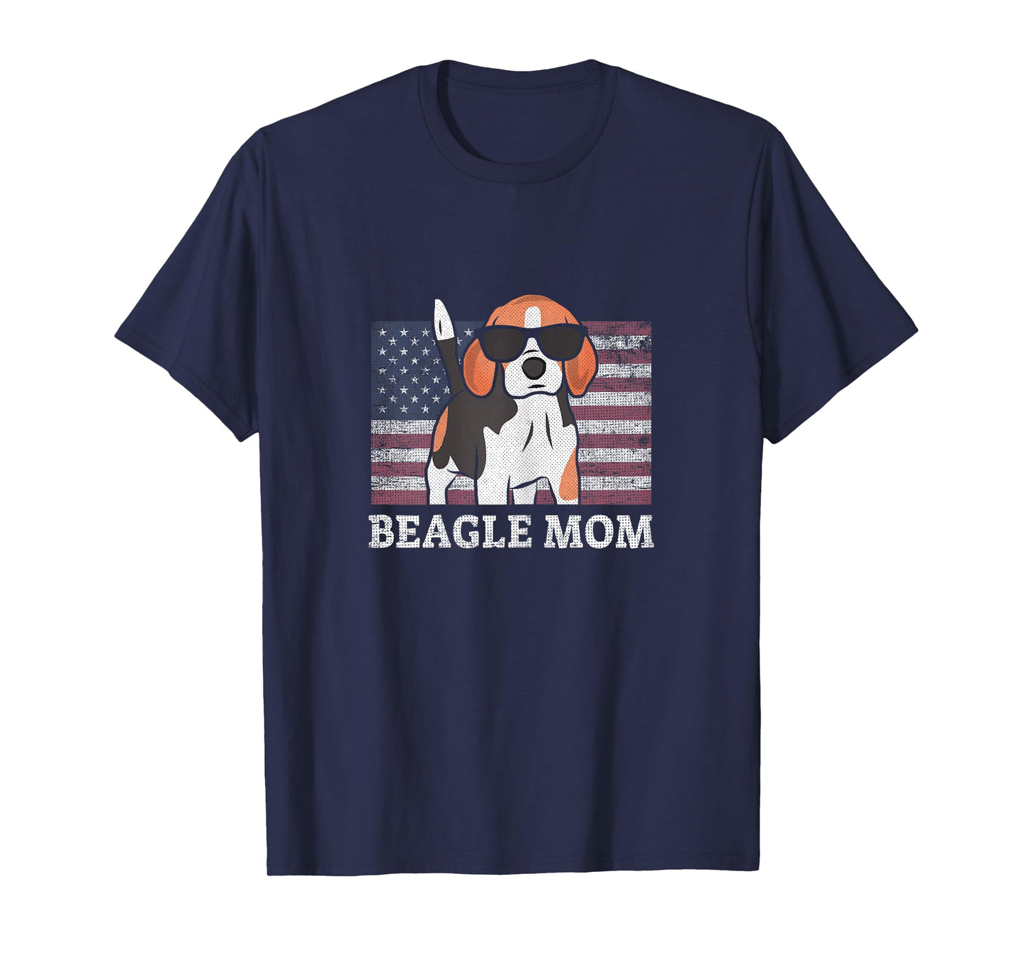 Beagle Mom American Flag 4th of July Patriotic USA Design Women T-Shirt