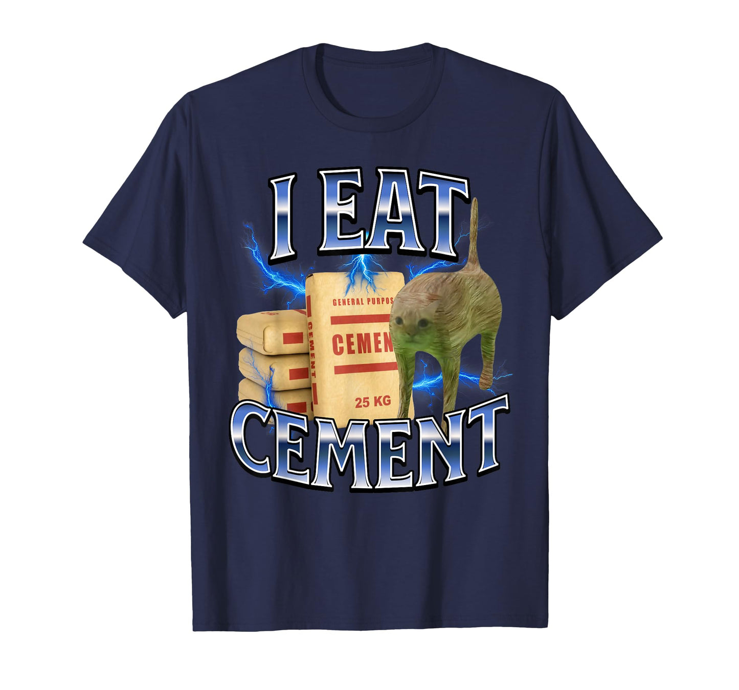 I eat Cement Cursed cat Funny oddly Specific Meme Kids Boys T-Shirt