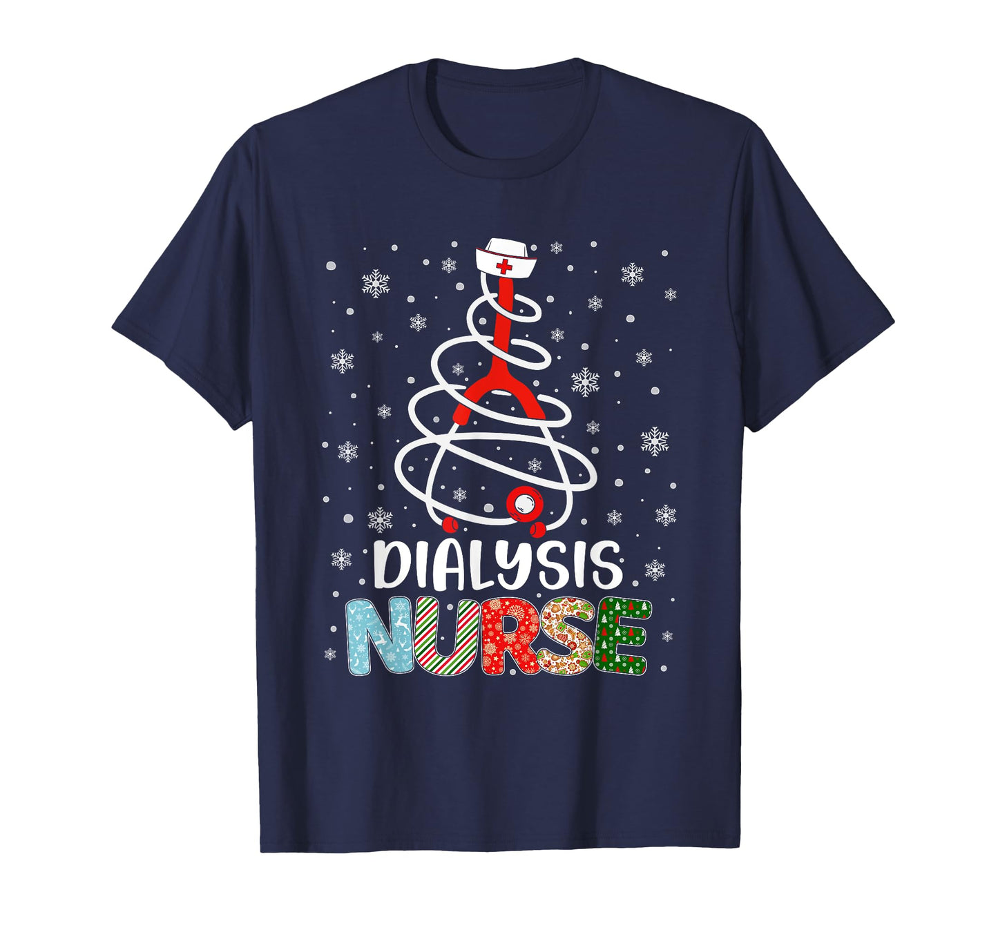 Cute Dialysis Nurse Xmas Tree Merry Christmas Nurse Nursing T-Shirt