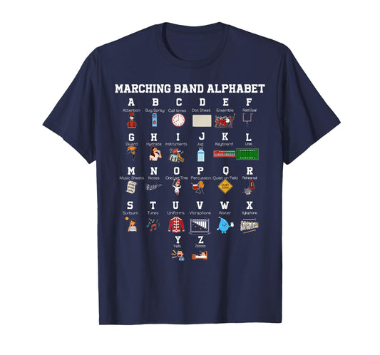 Funny Marching Band Alphabet Band Camp Student Camp T-Shirt