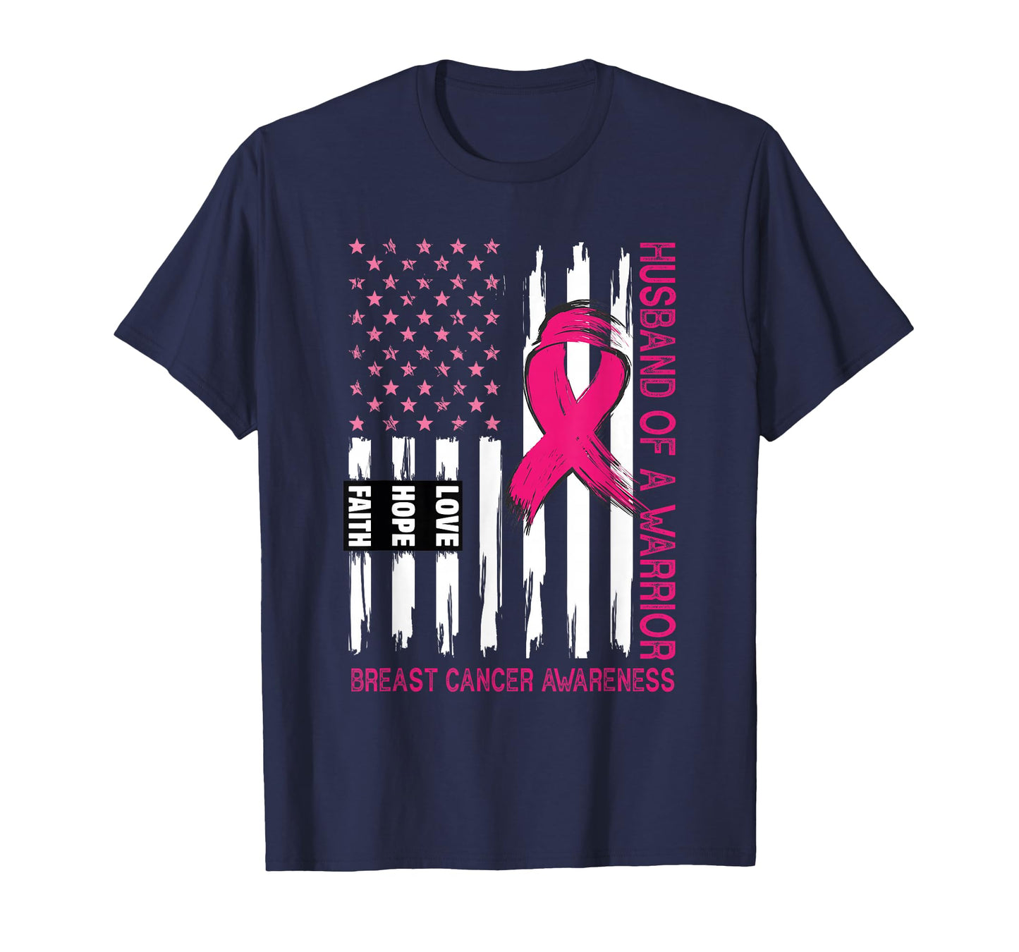 Husband Of A Warrior Breast Cancer Awareness Support Squad T-Shirt