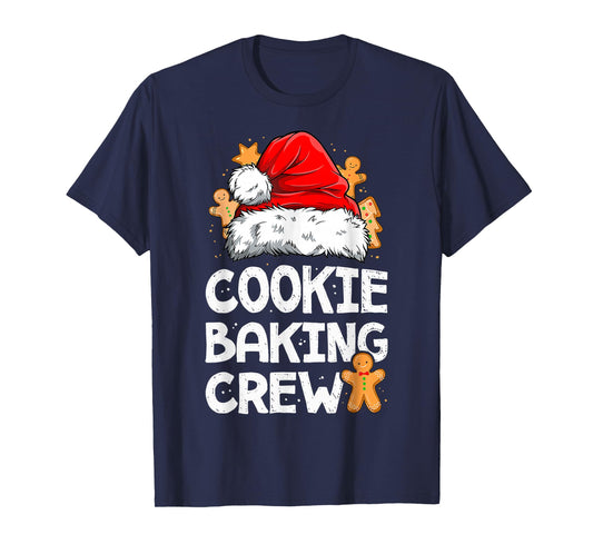 Cookie Baking Crew Funny Christmas Lights Santa Baker Cookie T-Shirt