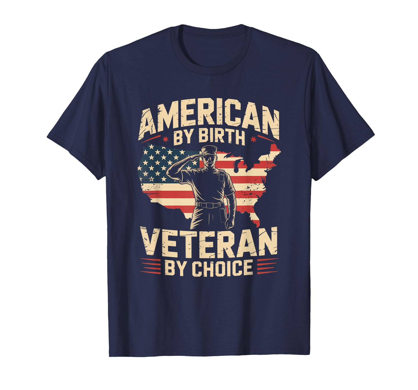 American by Birth Veteran by Choice US Flag Veterans Day T-Shirt