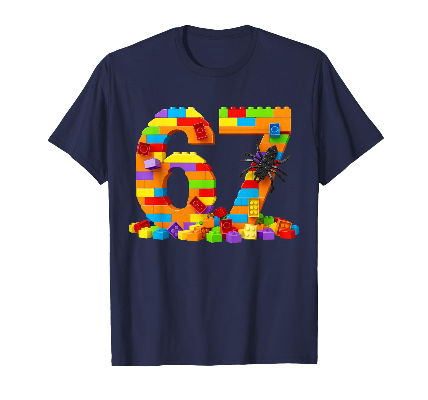 67 Number Meme Six Seven 6 7 Building Blocks Gen Alpha Slang T-Shirt