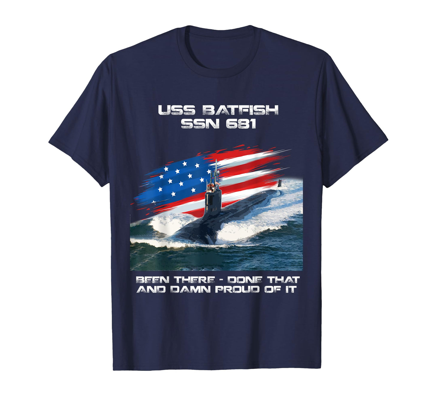 USS Batfish SSN-681 American Flag Submarine Veteran Xmas T-Shirt