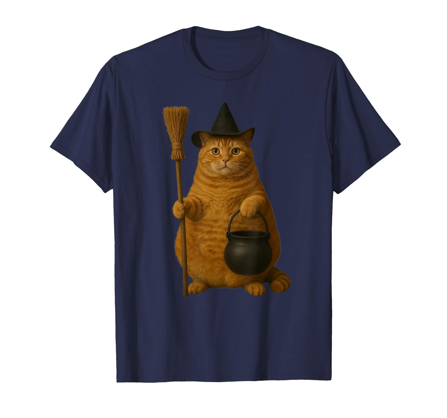 Orange Tabby Cat, Chunky Fat Halloween Kitty Cat T-Shirt