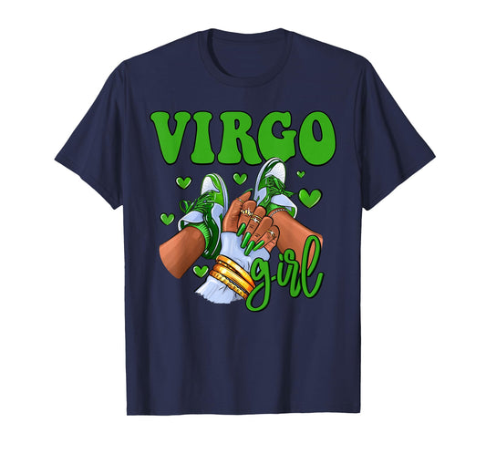 Virgo Girl Shoes Astrology Zodiac Sign Black Women T-Shirt