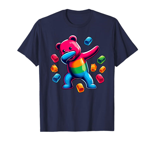 Colorful Dabbing Gummy Bear Candy Lovers Kids Boys Bear Dab T-Shirt