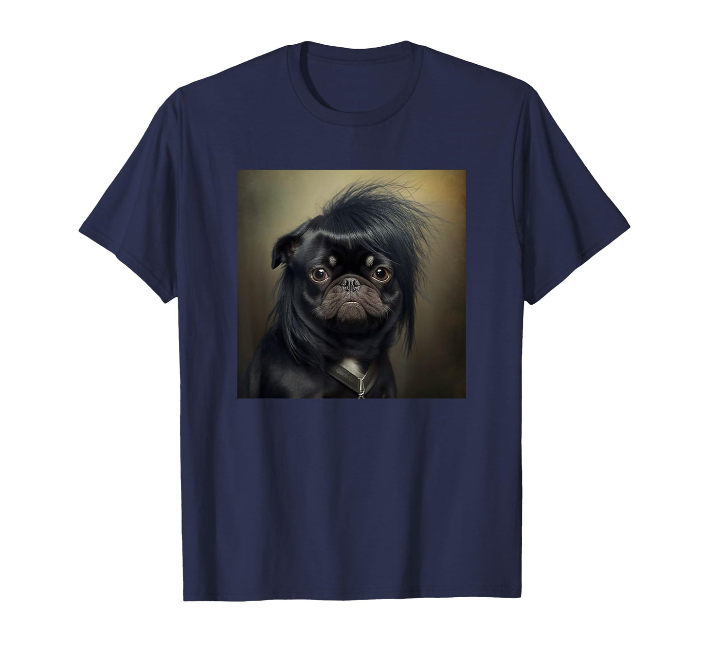 Pug with Emo Hairstyle Cute Face Funny T-Shirt