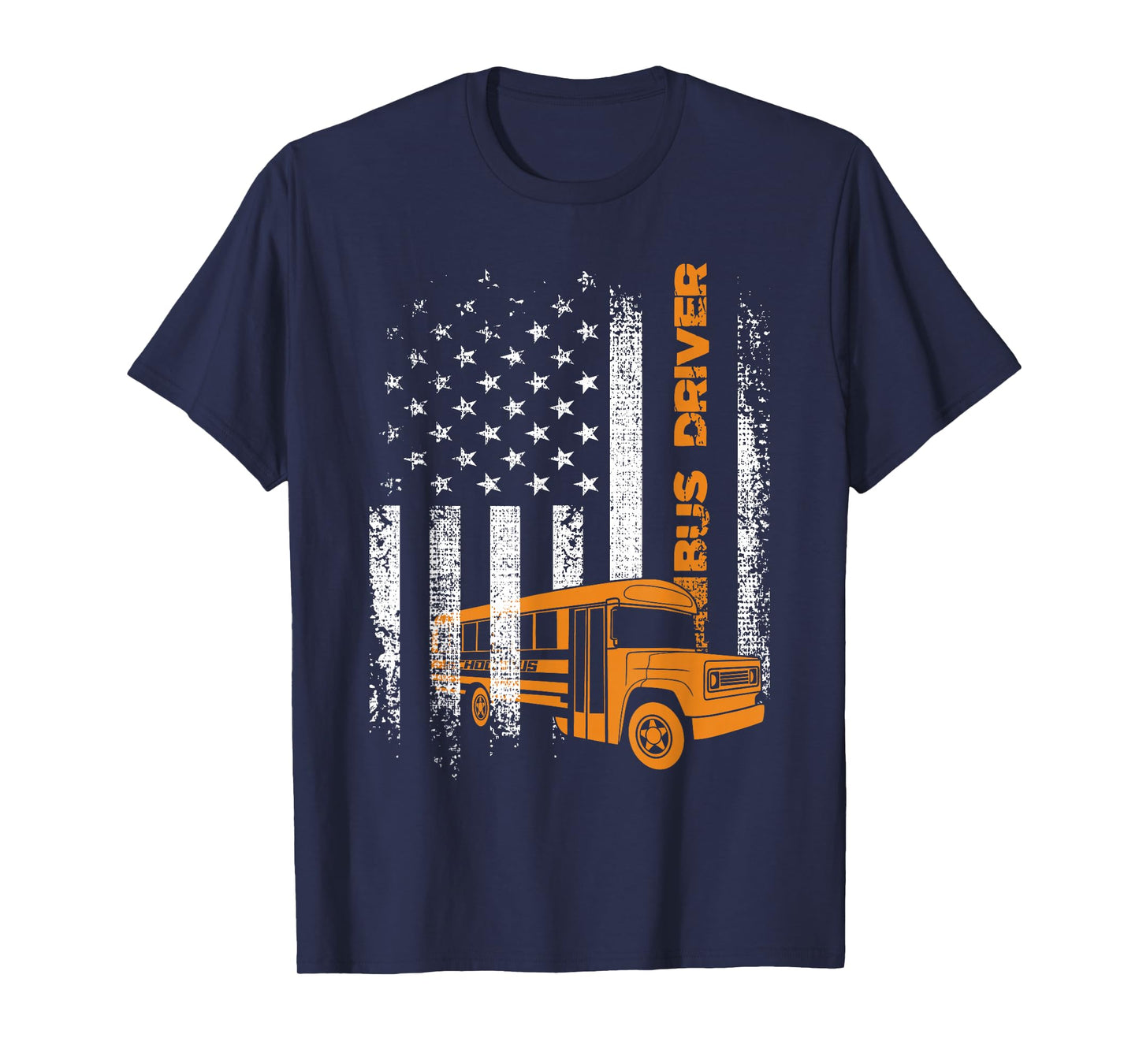 Patriotic Bus Driver USA American Flag - School Bus Driver T-Shirt