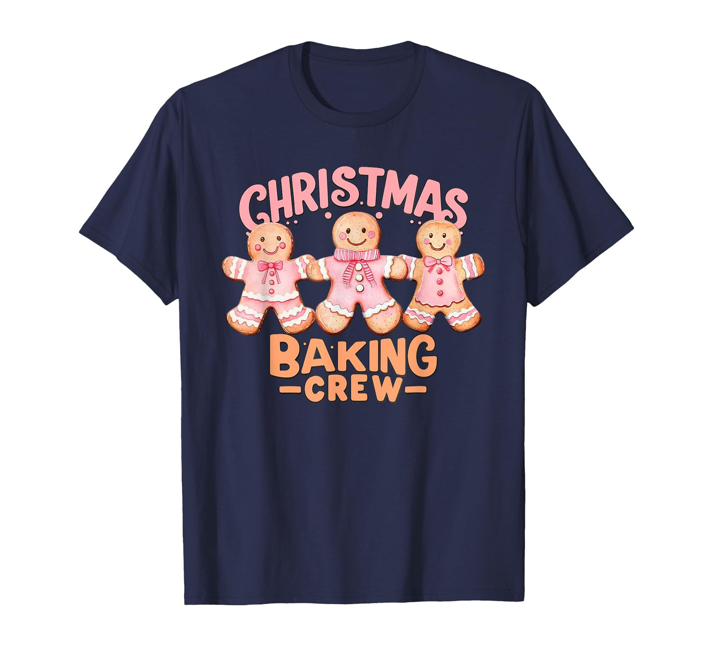 Christmas Baking Crew Pink Gingerbread Cookie Family Baking T-Shirt