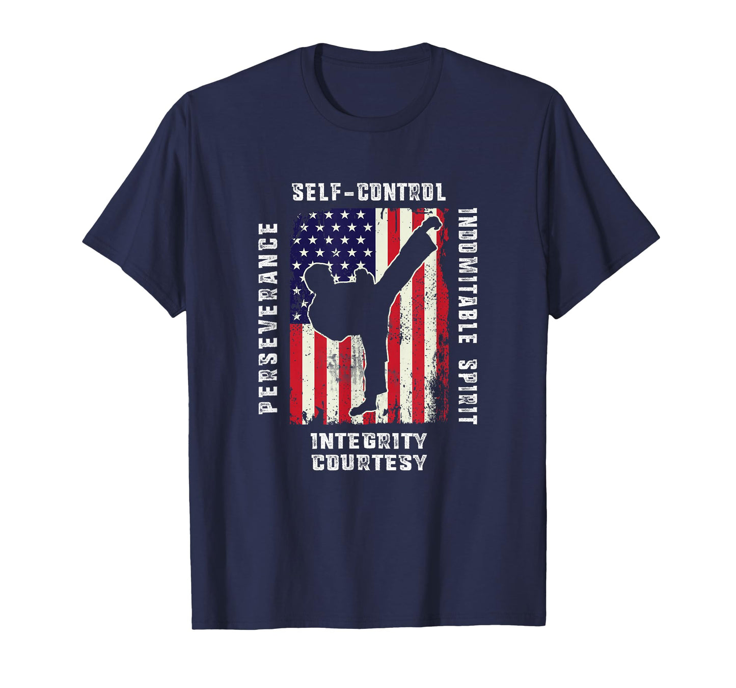 Cool American Flag Taekwondo Gift | Tae Kwon Do Martial Arts T-Shirt Small