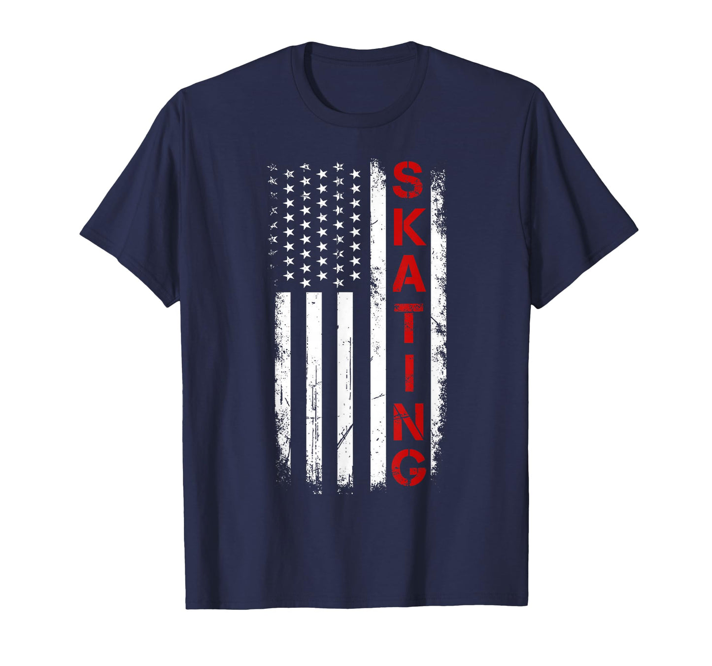 American Us Flag Skating Roller Blading Inline Speed Skating T-Shirt
