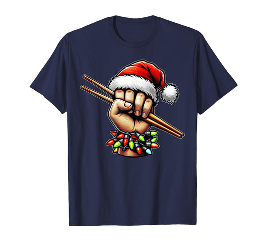 Drummer Drum Christmas Hat Xmas T-Shirt