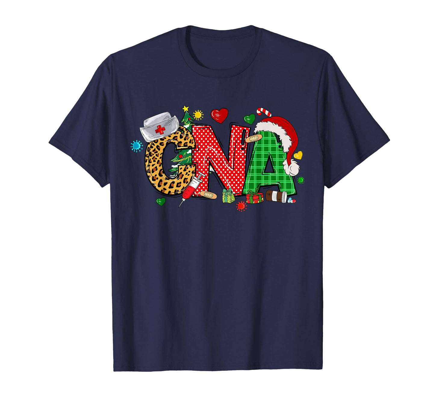 Barefoot Gang Nurse Life - Merry Christmas CNA Certified Nursing Assistant Unisex-Adults T-Shirt, Black, Small, Short Sleeve