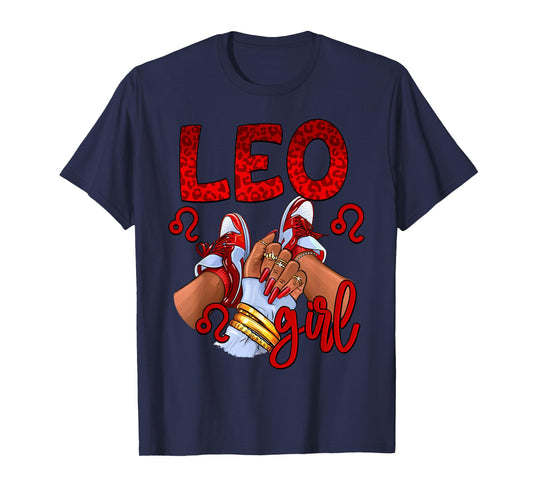 Leo Girl Birthday Women Sneakers Zodiac Sign Bday T-Shirt