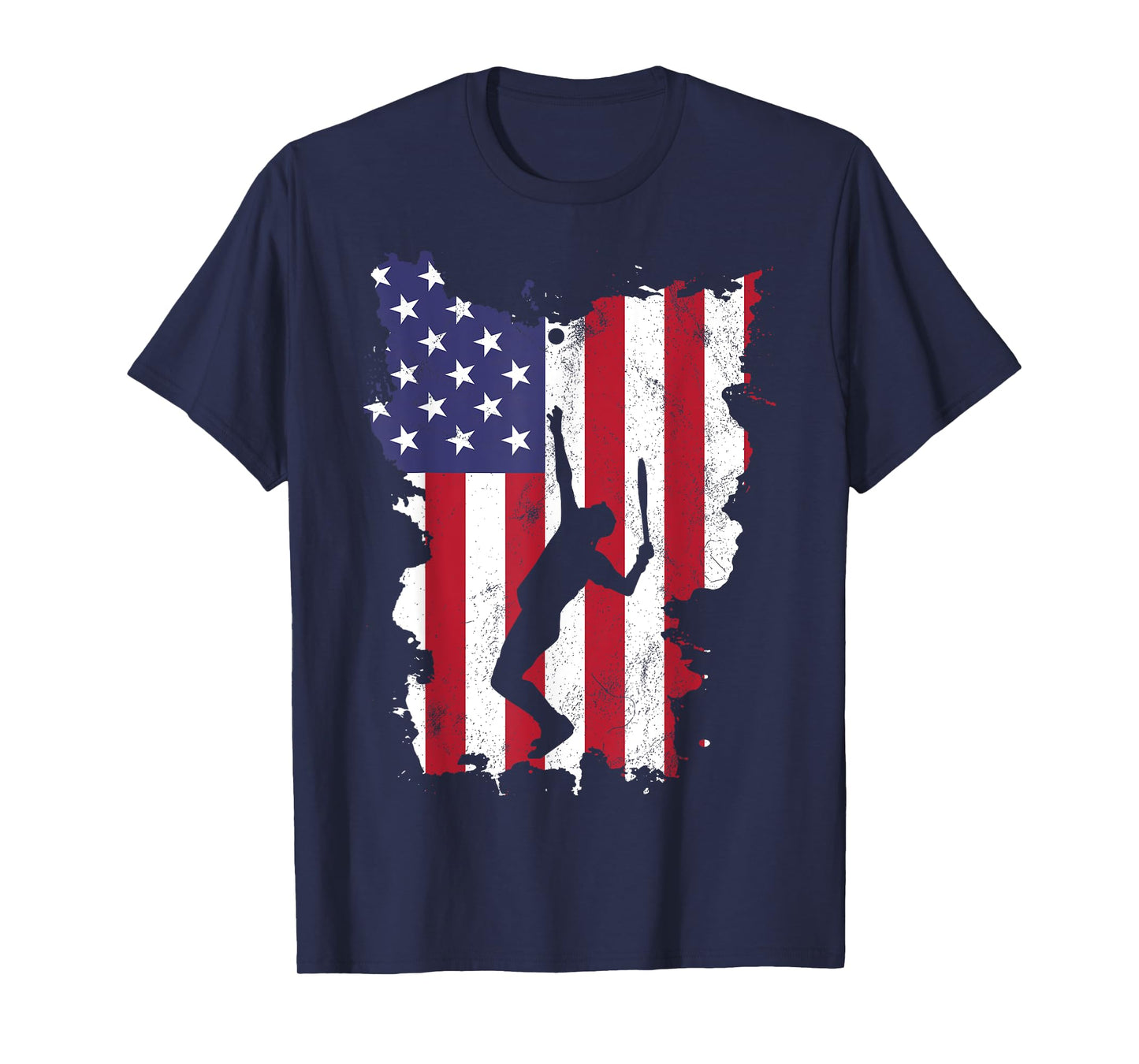 Vintage 4th Of July USA Flag Tennis T-Shirt