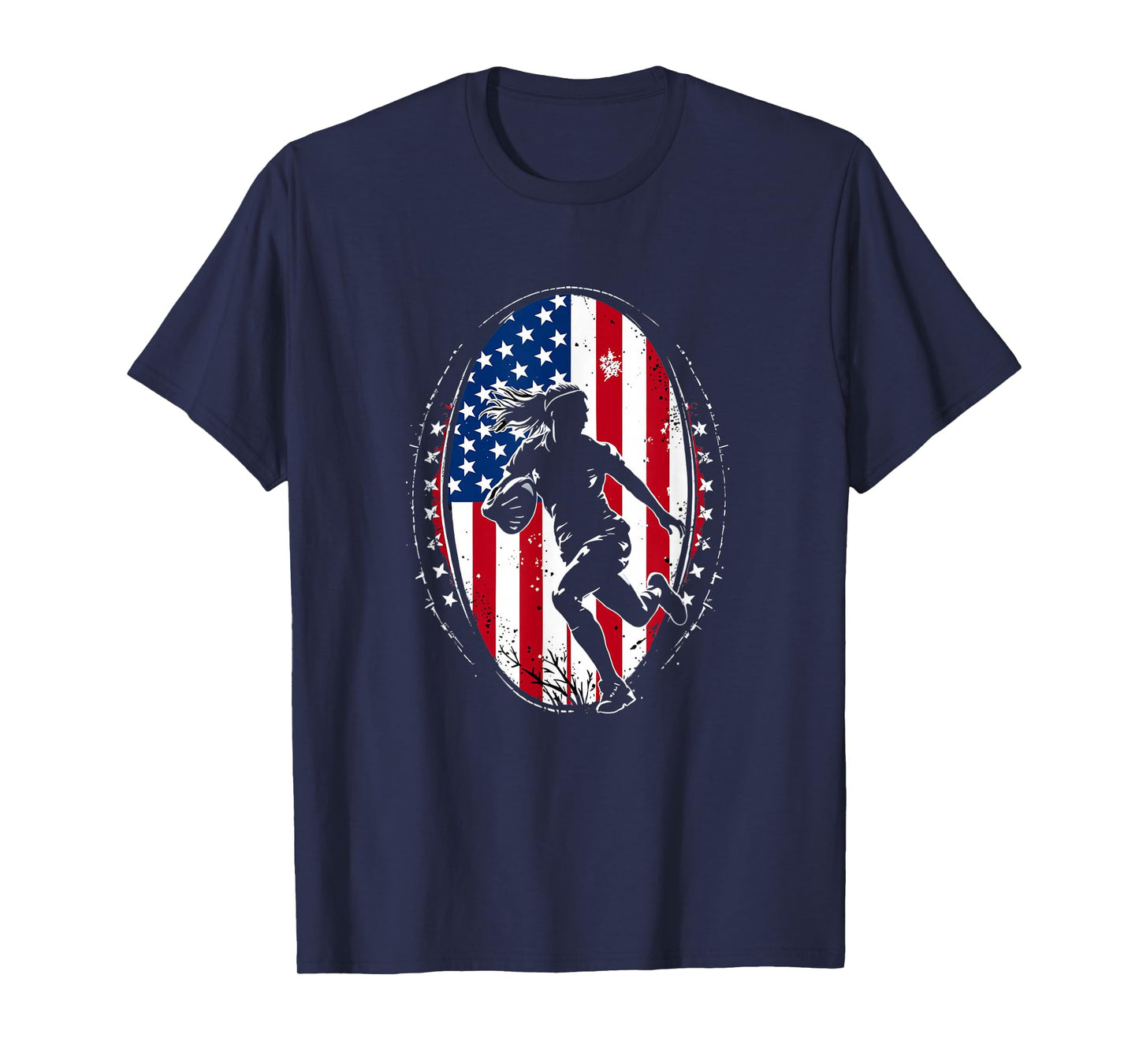 American Rugby Woman Flag USA United States Rugby Girls T-Shirt