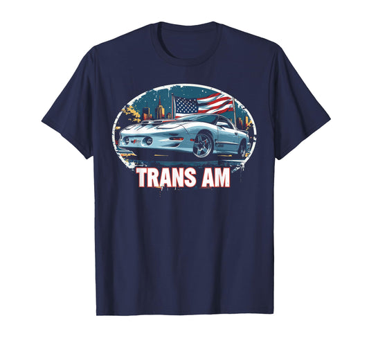 1998 Trans Am City Scene American Flag Graphic Trans Am T-Shirt