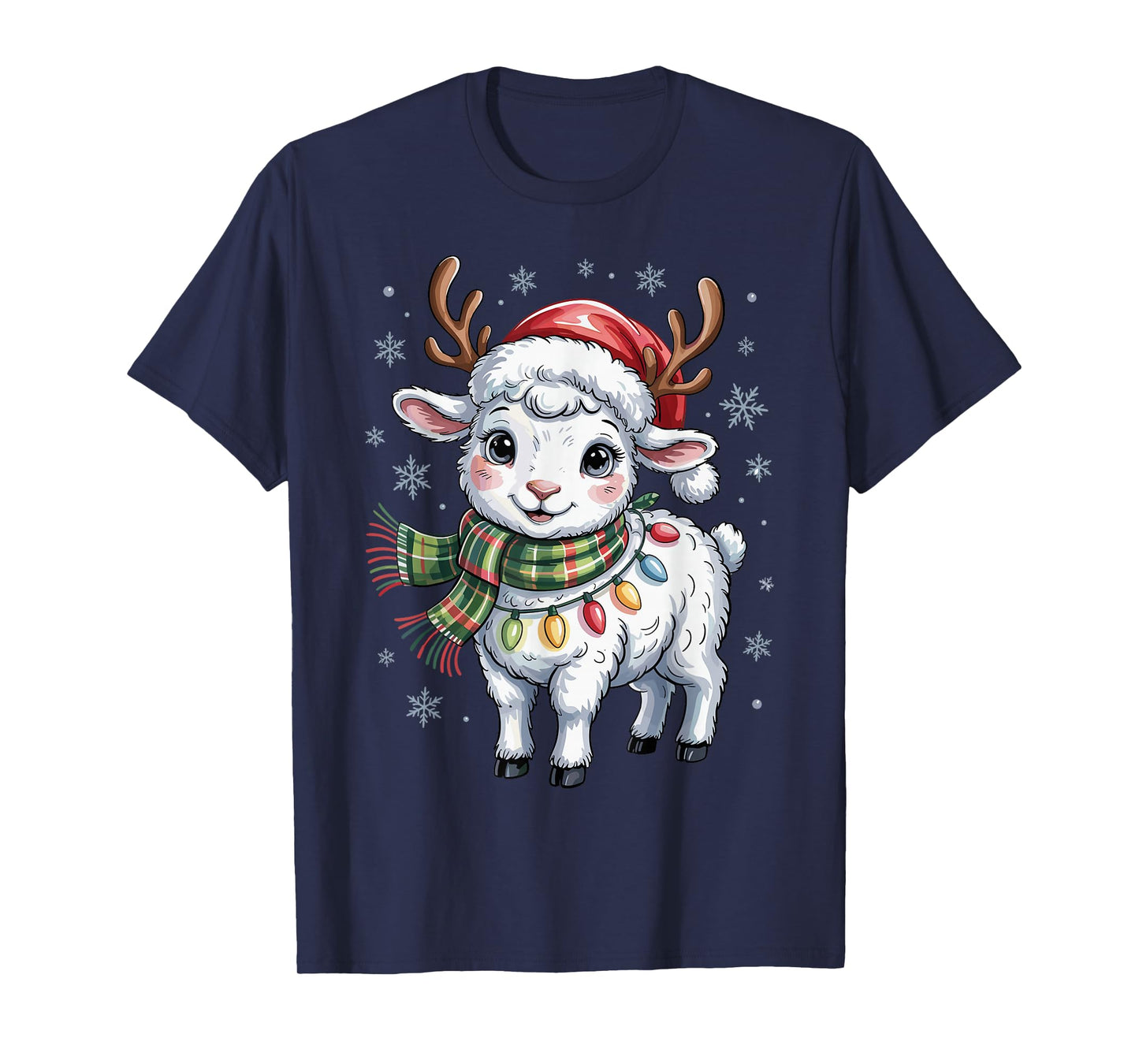 Cute Lamb Christmas Funny Animal Lover Farmer Holiday Pajama T-Shirt