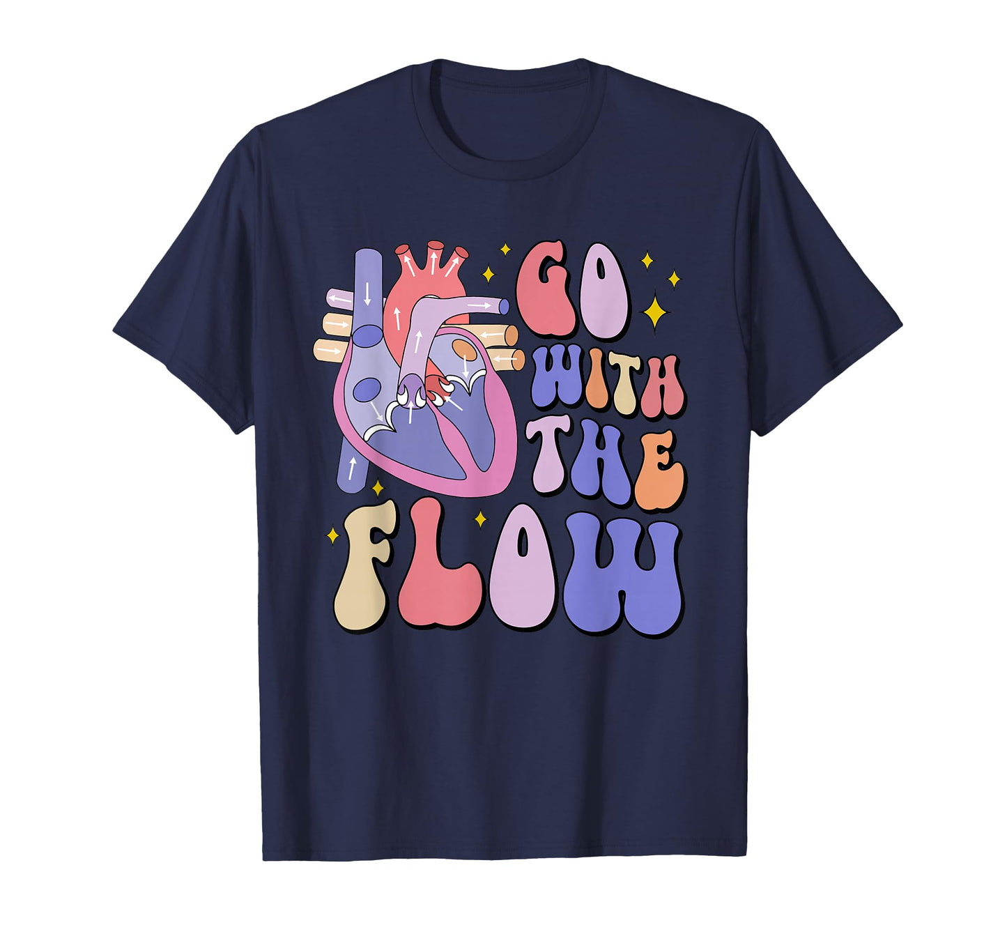 CVICU Cardiac Nurse Anatomy Cardiology Human Heart Flow T-Shirt