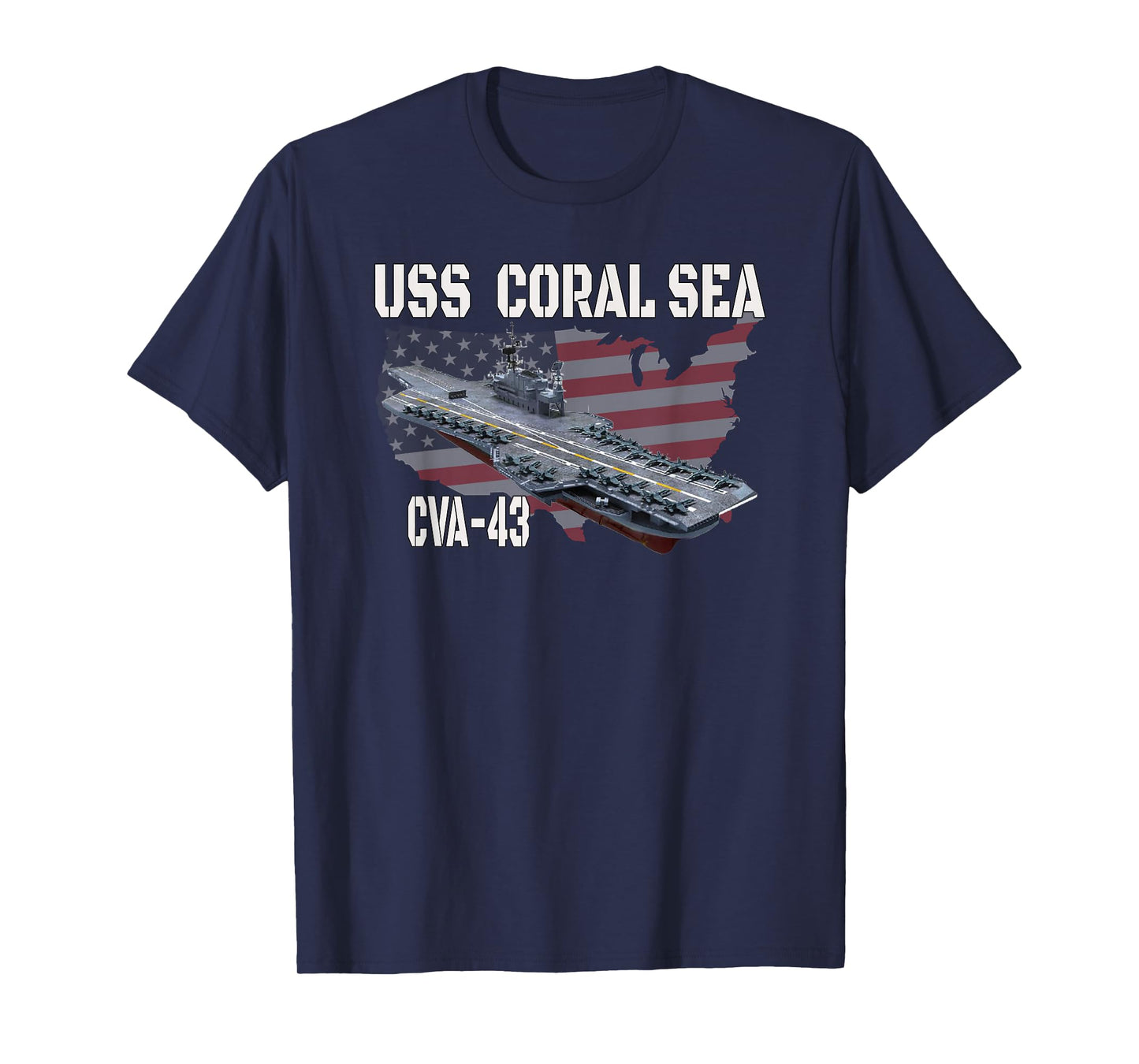 USS Coral Sea CVA-43 Aircraft Carrier Veterans Day T-Shirt