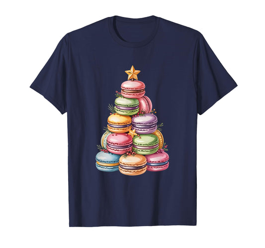 Cute Macaron Cookie Christmas Tree Holiday Baking Aesthetic T-Shirt
