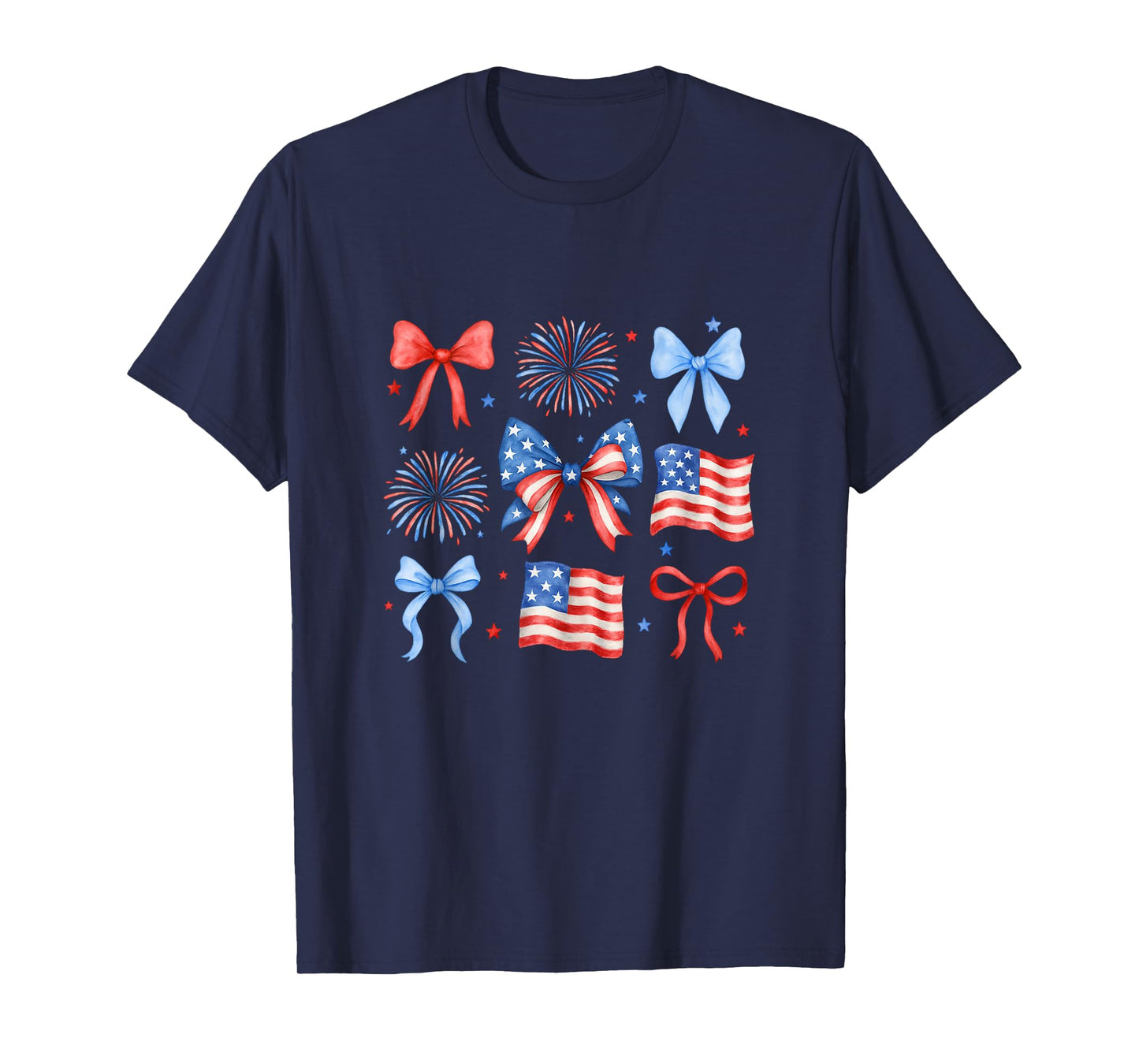 Retro USA Flag Coquette Bow 4th Of July Fireworks Patriotic Tank Top