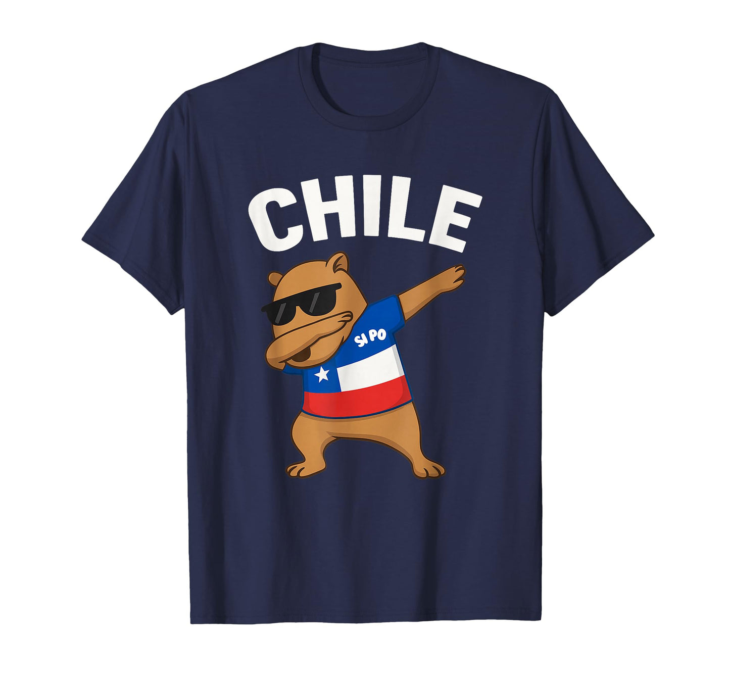 Capybara Chile Dabbing Si Po Chilean Prde Flag Capibara T-Shirt