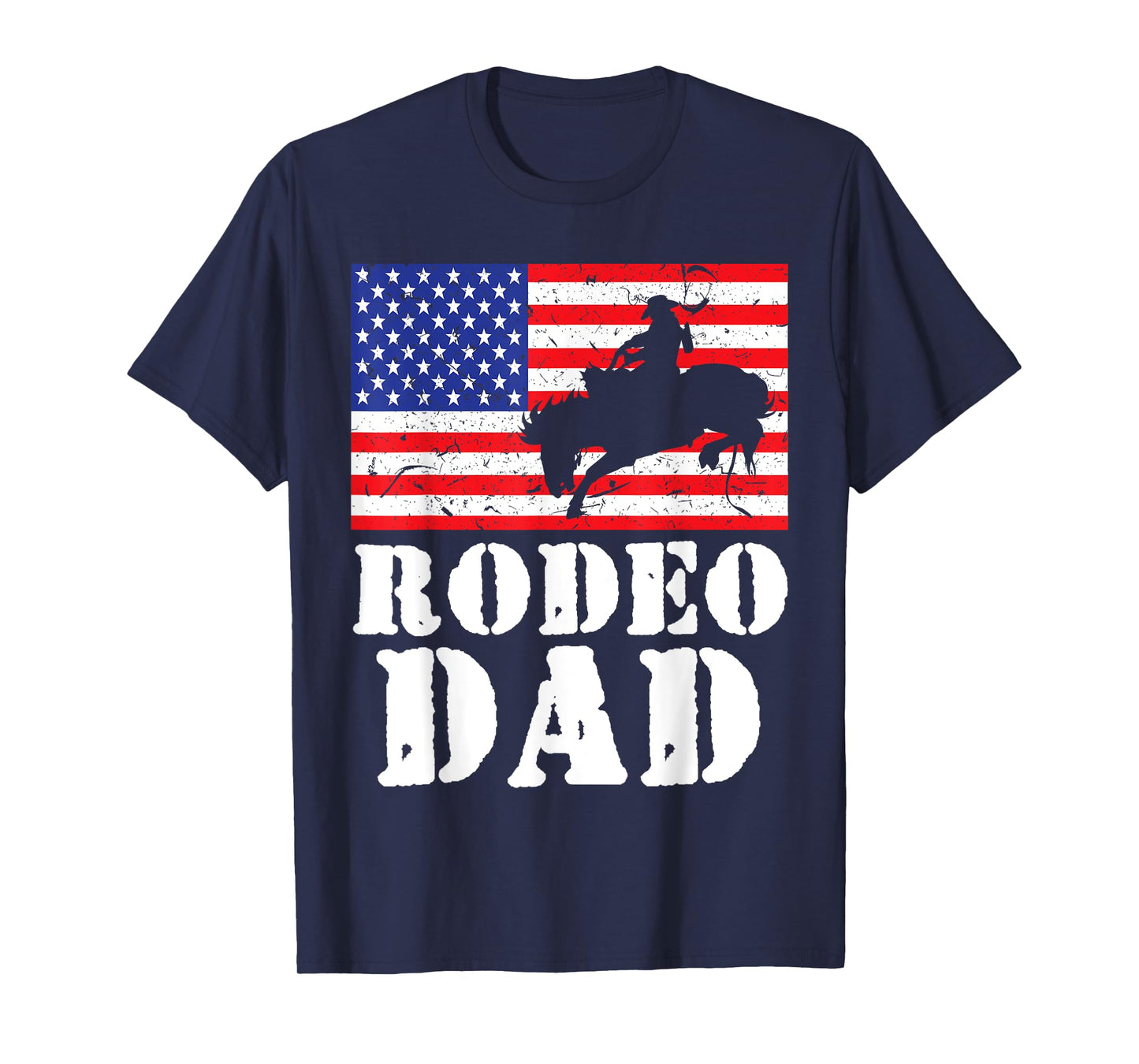 USA American Distressed Flag Rodeo Dad Men Gift For Him T-Shirt