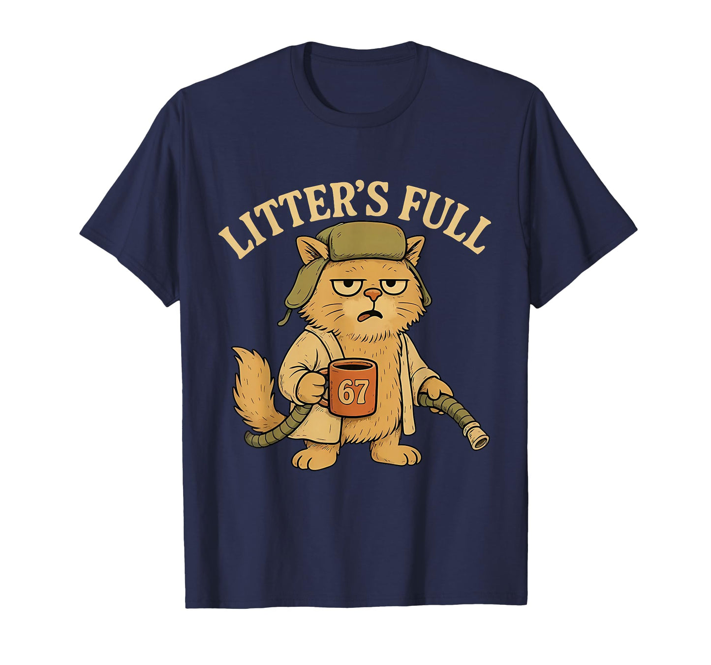 Vintage Litter’s Full Cat Parody Tees Six Seven 67 Meme T-Shirt