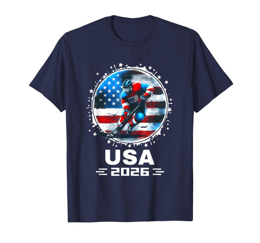 USA Team 2026 United States American Flag Hockey USA T-Shirt