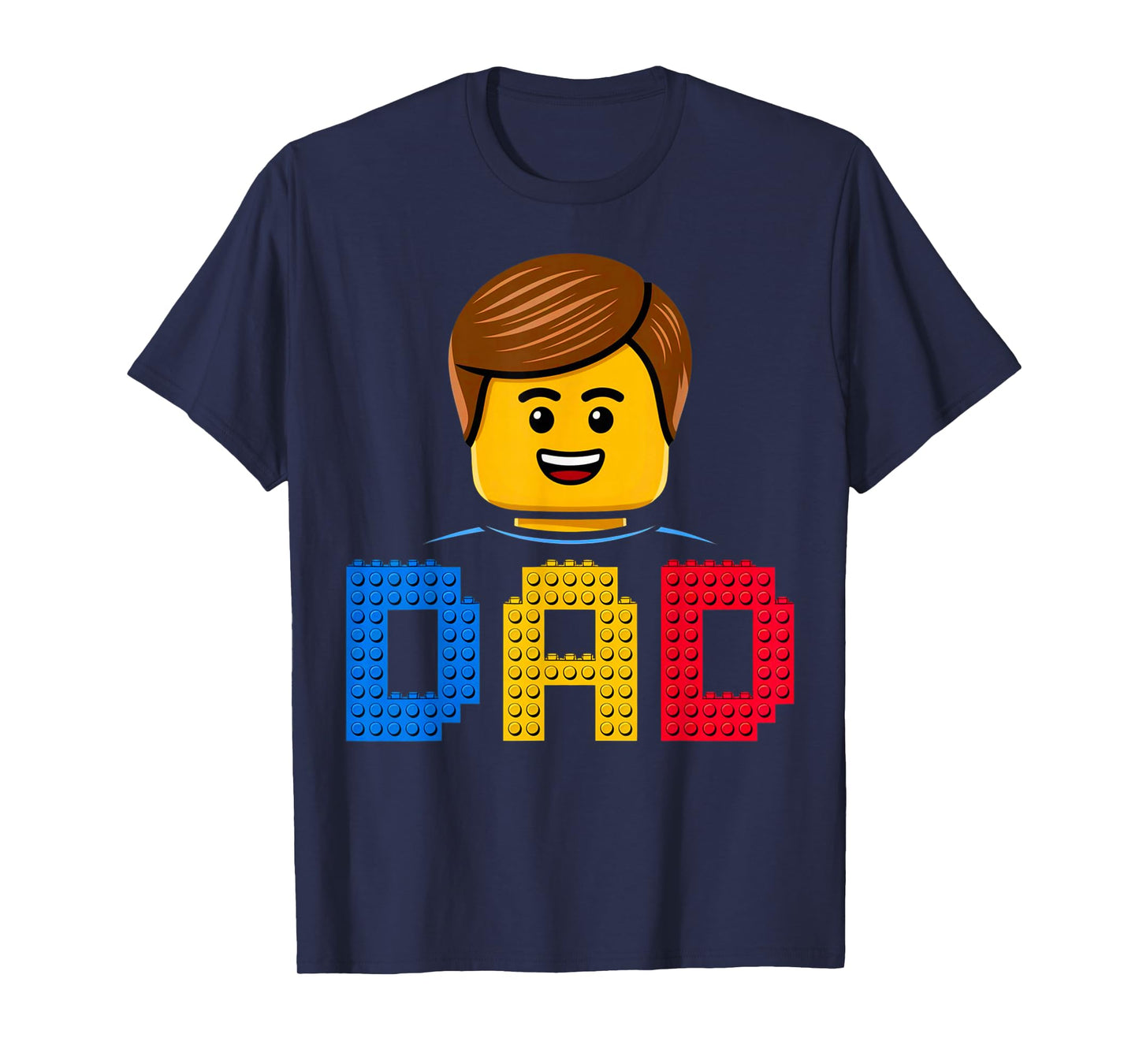 Family Dad Master Builder Building Bricks Blocks Fathers Day T-Shirt