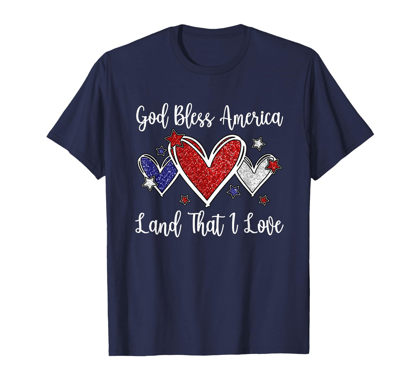 God Bless America for Women Girls Cute Patriotic 4th of July T-Shirt Small