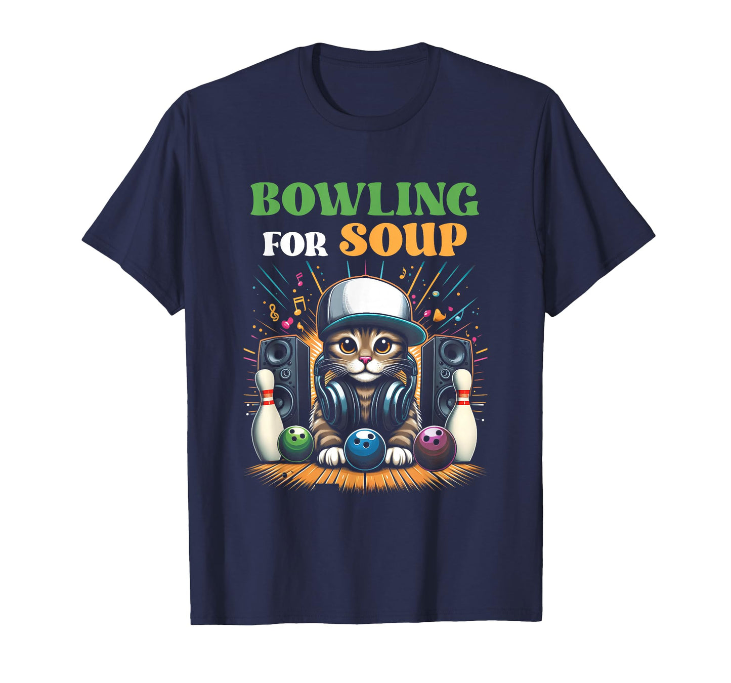 Bowling for Soup Music Cat Style DJ Cat Wearing Headphone T-Shirt