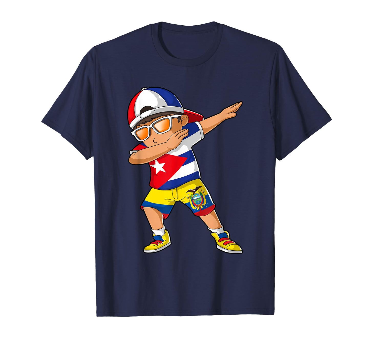 Half Cuban Half Ecuadorian Boy Kid Cuba Ecuador Flag T-Shirt
