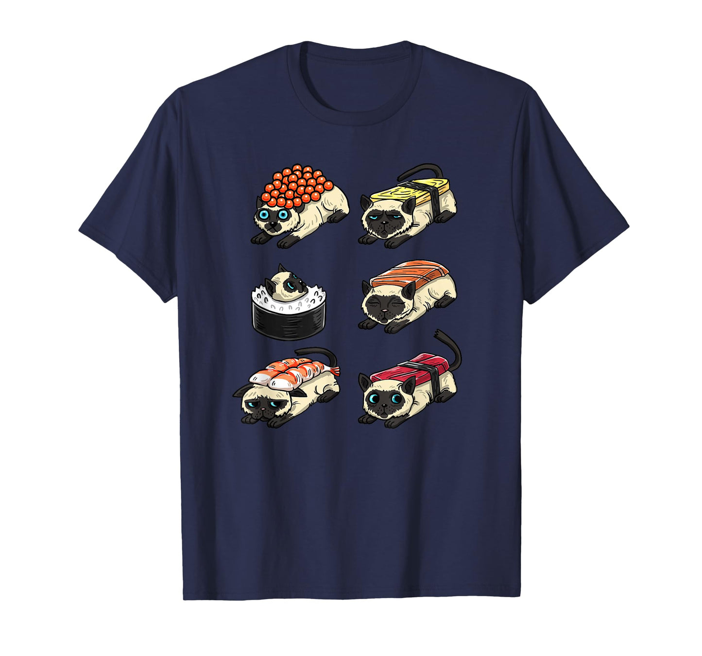 Sushi Siamese Japanese Funny Siamese Feline Cat Lover Gift T-Shirt