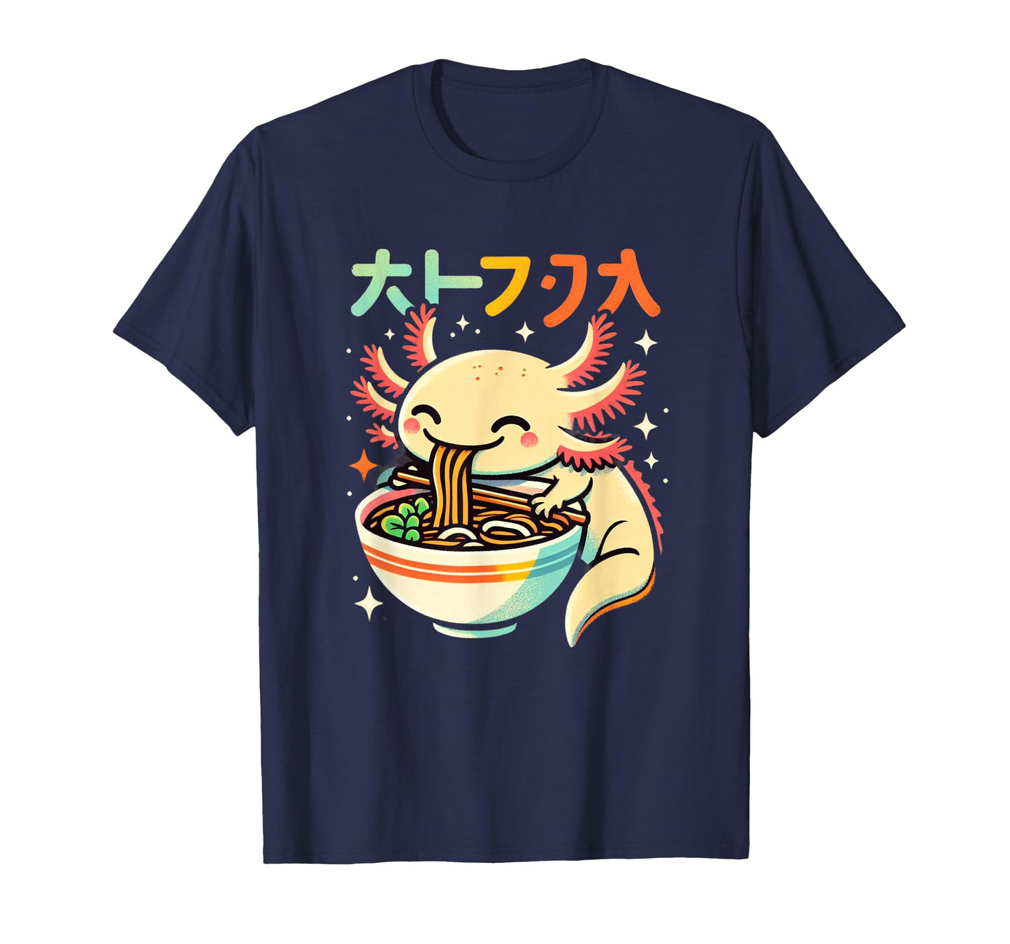 Axolotl Ramen Kawaii Neko Japanese Noodles Aesthetic T-Shirt