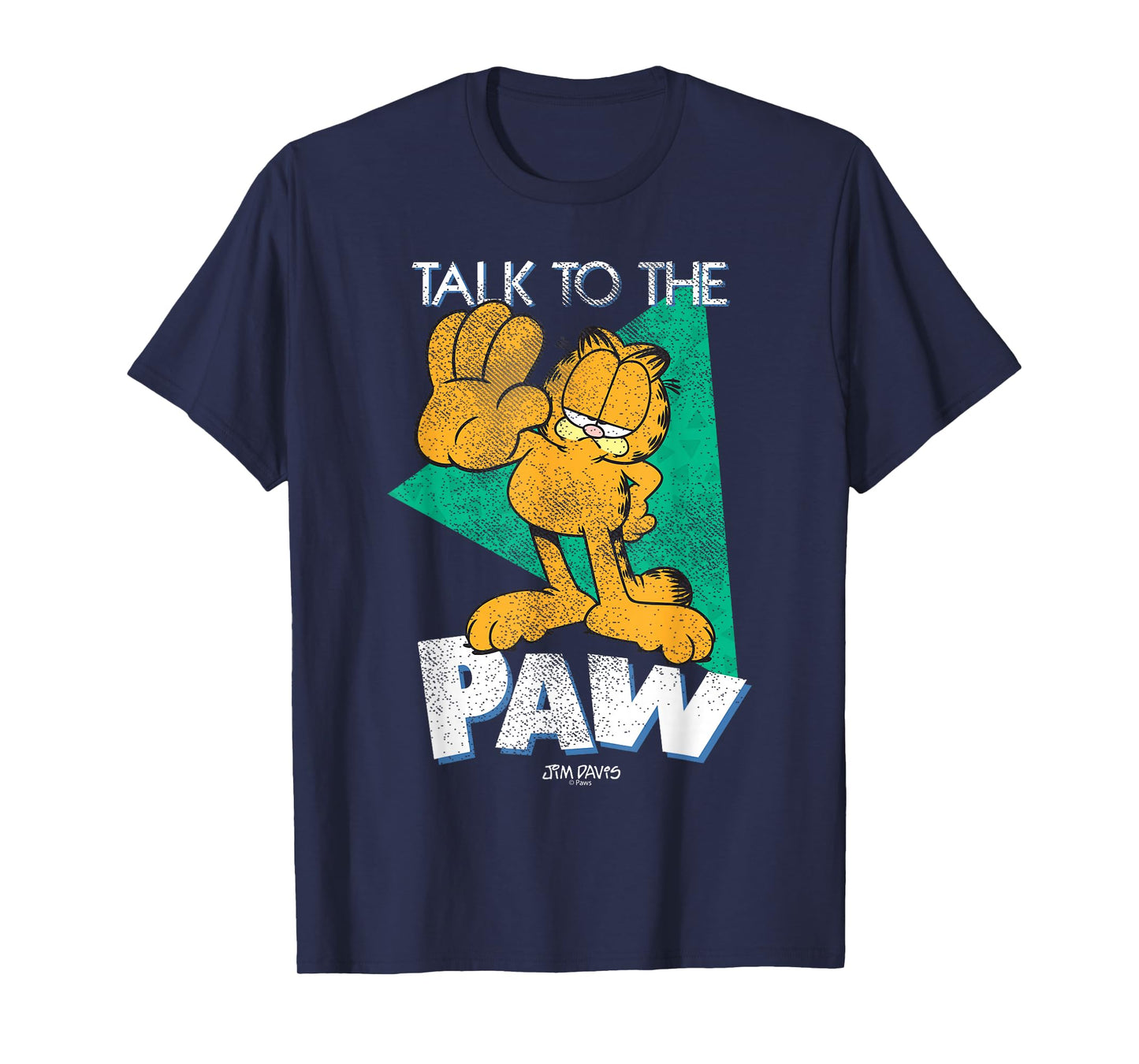 Garfield Distressed Talk to The Paw Retro Cartoon Cat T-Shirt