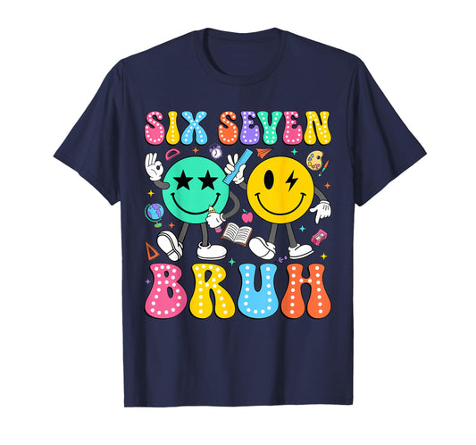 67 Days of School Six Seven Bruh Meme Smile Face Boy Kids T-Shirt