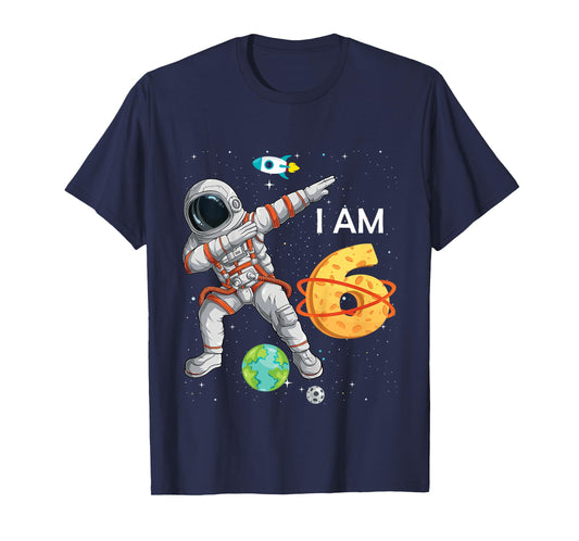 Kids 6 Years Old Birthday Boy Astronaut Space 6th B-Day T-Shirt