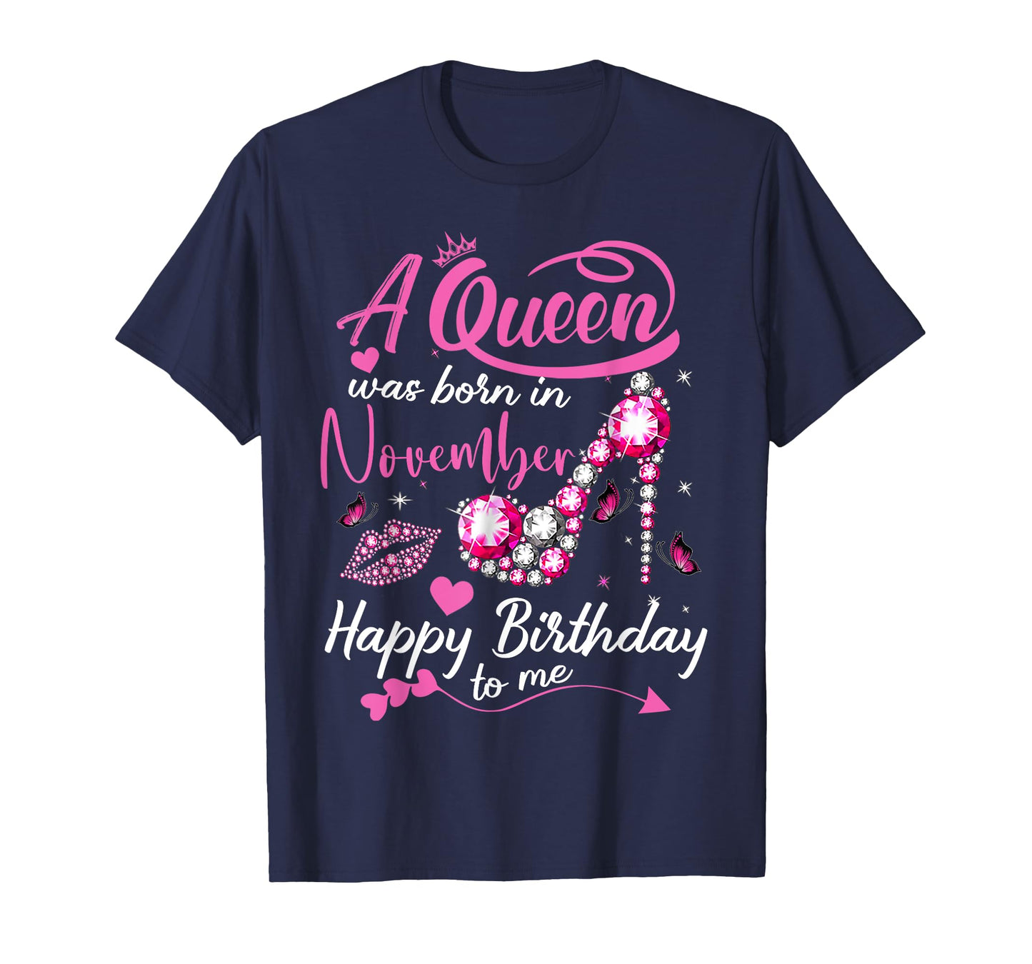 Black Queens are Born in November Women Birthday Gift T-Shirt