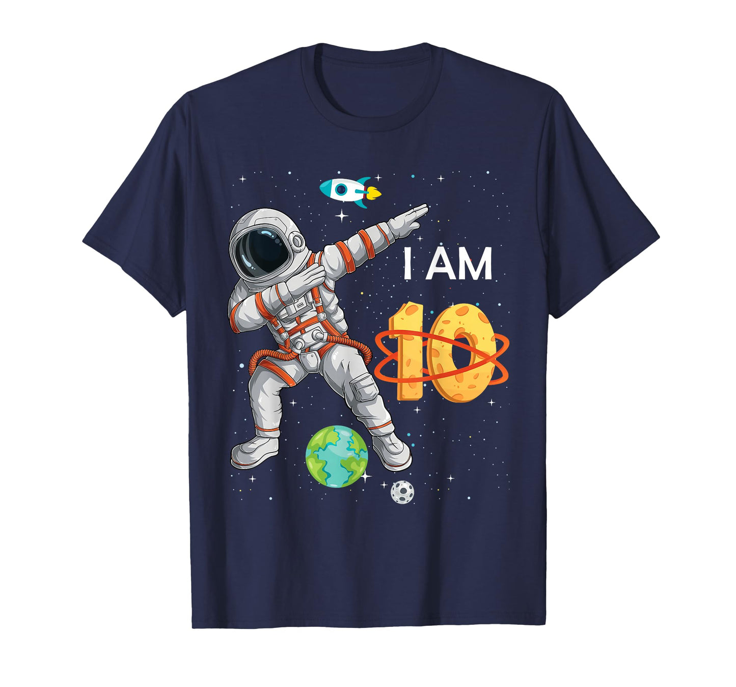 10 Years Old Birthday Boy Astronaut Space 10th B-Day T-Shirt