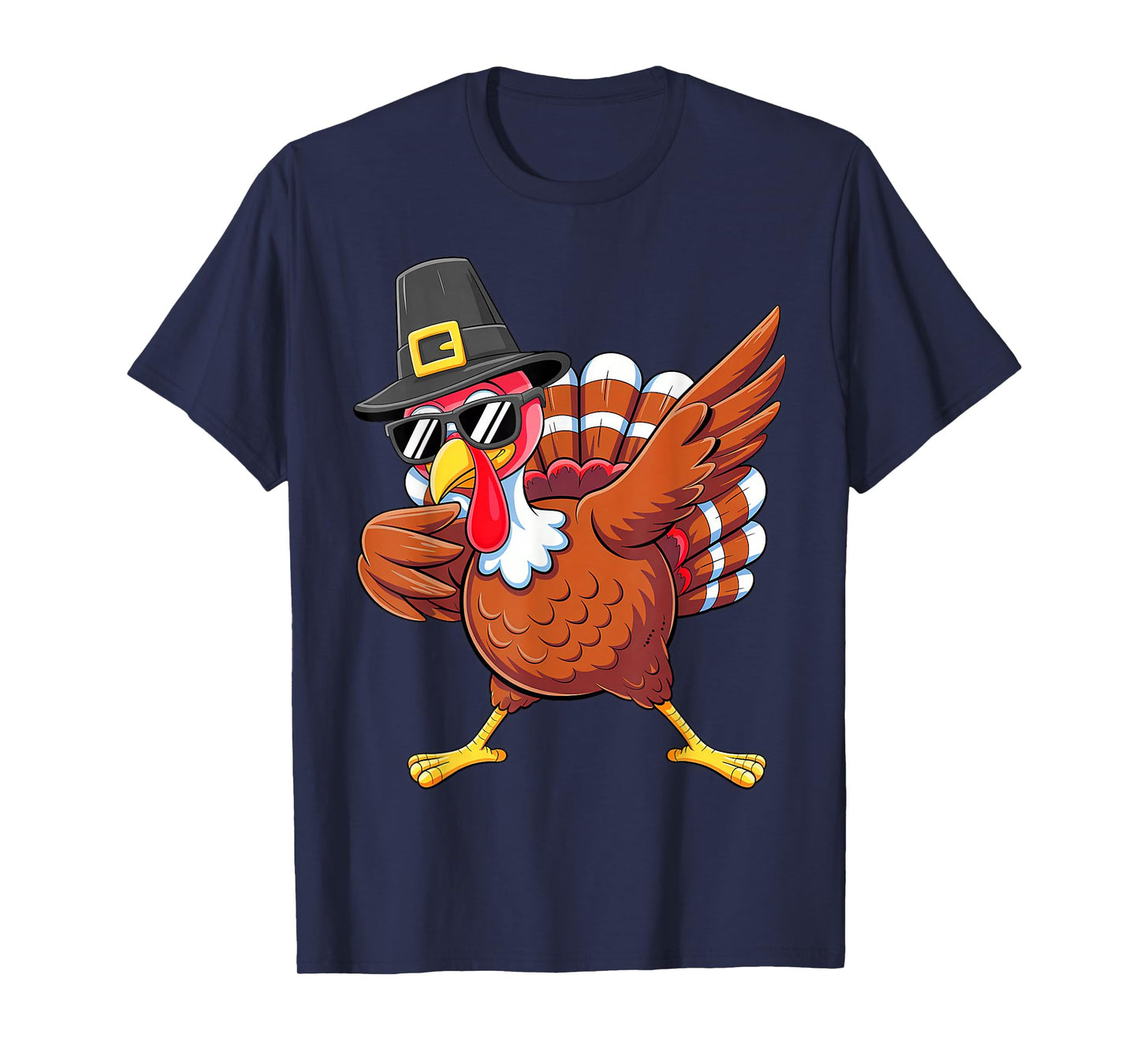 Dabbing Turkey Thanksgiving Day Pilgrim Boys Men Funny Dab T-Shirt