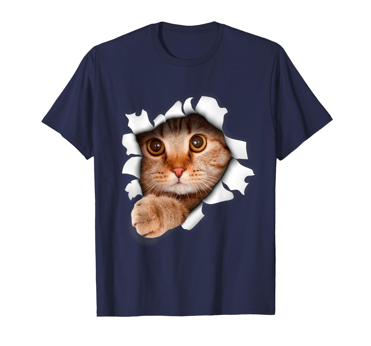 Cute Realistic Cat Kitten Emerging Cat, Kitten or Pet Lovers T-Shirt