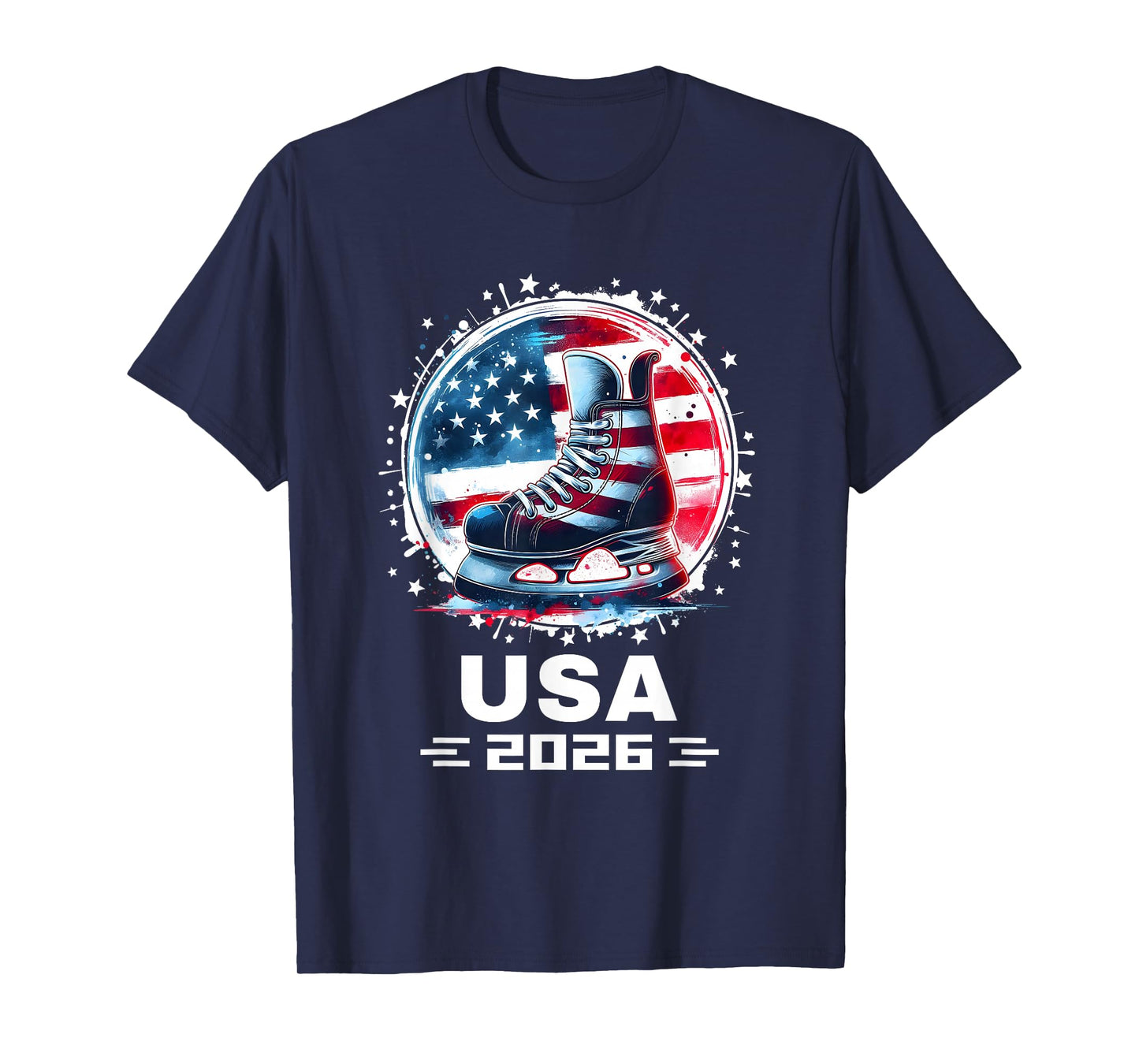 USA Team 2026 Hockey American Flag Women Men Kids Hockey T-Shirt